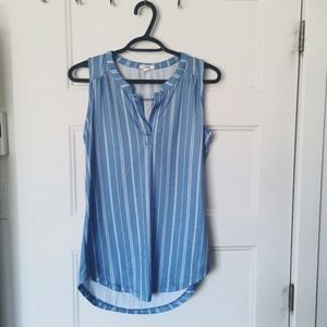Soft Pinstripe Blue Blouse